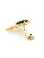 Thumbnail for Nuyug 22K Gold Plated Emerald Fern Muse Stud Earrings
