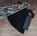 Thumbnail for Jyoti Fashion Women's Black Faux Blooming Butti Work Kurta with Trouser & Dupatta - Distacart