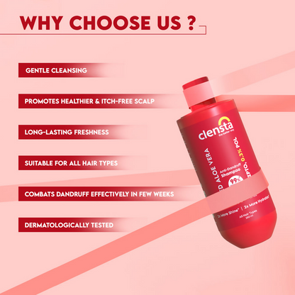 Clensta Red Aloe Vera Anti-Dandruff Shampoo - Distacart