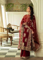 Thumbnail for Joban Fashion Red Palazzo Georgette Thread & Sequence With Pearl work