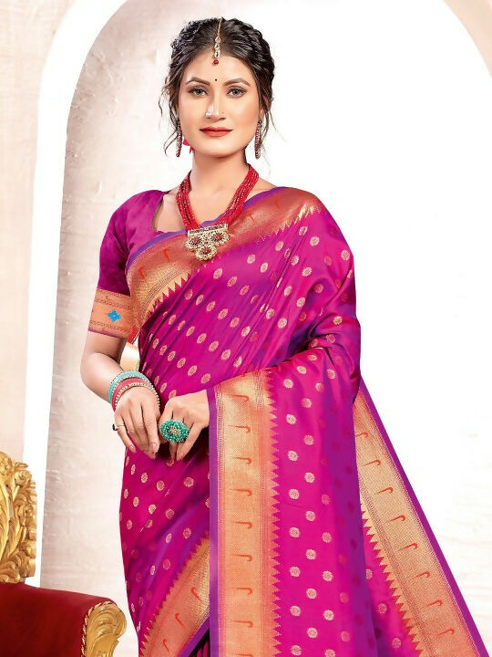 Astita Paithani Silk Purple Saree