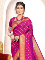 Thumbnail for Astita Paithani Silk Purple Saree