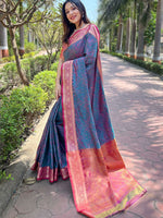 Thumbnail for Mitera Ethnic Motifs Woven Design Zari Saree