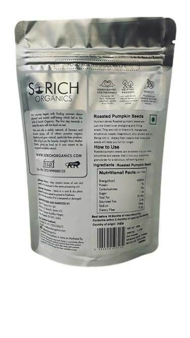 Sorich Organics Roasted Pumpkin Seeds - Distacart