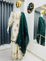 Thumbnail for Teeya Creation Green Color Chinon Silk Party Wear Trending Palazzo Set - Distacart