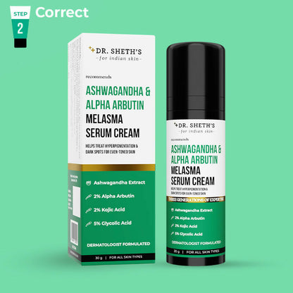 Dr. Sheth's Ashwagandha & Alpha Arbutin Melasma Serum - Distacart