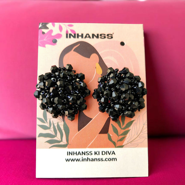 Inhanns Small Statement Studs Earrings - Black - Distacart