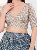 Thumbnail for Joban Fashion Grey Jacquard Elbow Sleeveless Back Open Blouse