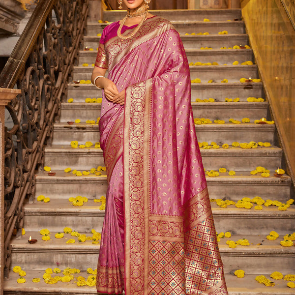 Astita Banarasi Silk Light Pink Saree