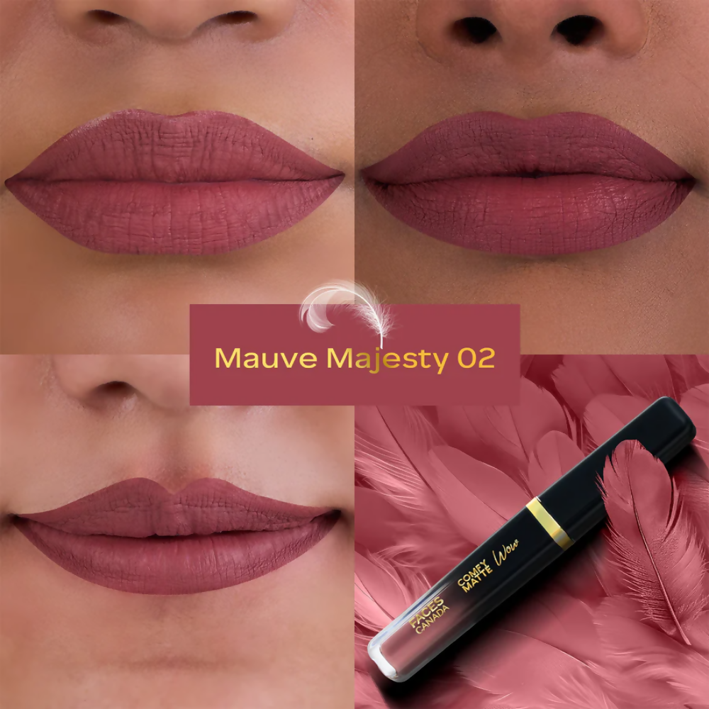 Faces Canada Comfy Matte Wow Liquid Lipstick - Mauve Majesty 02 - Distacart
