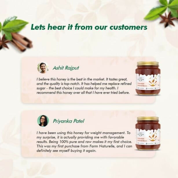 Farm Naturelle Cinnamon Infused Honey - 100% Pure and Natural