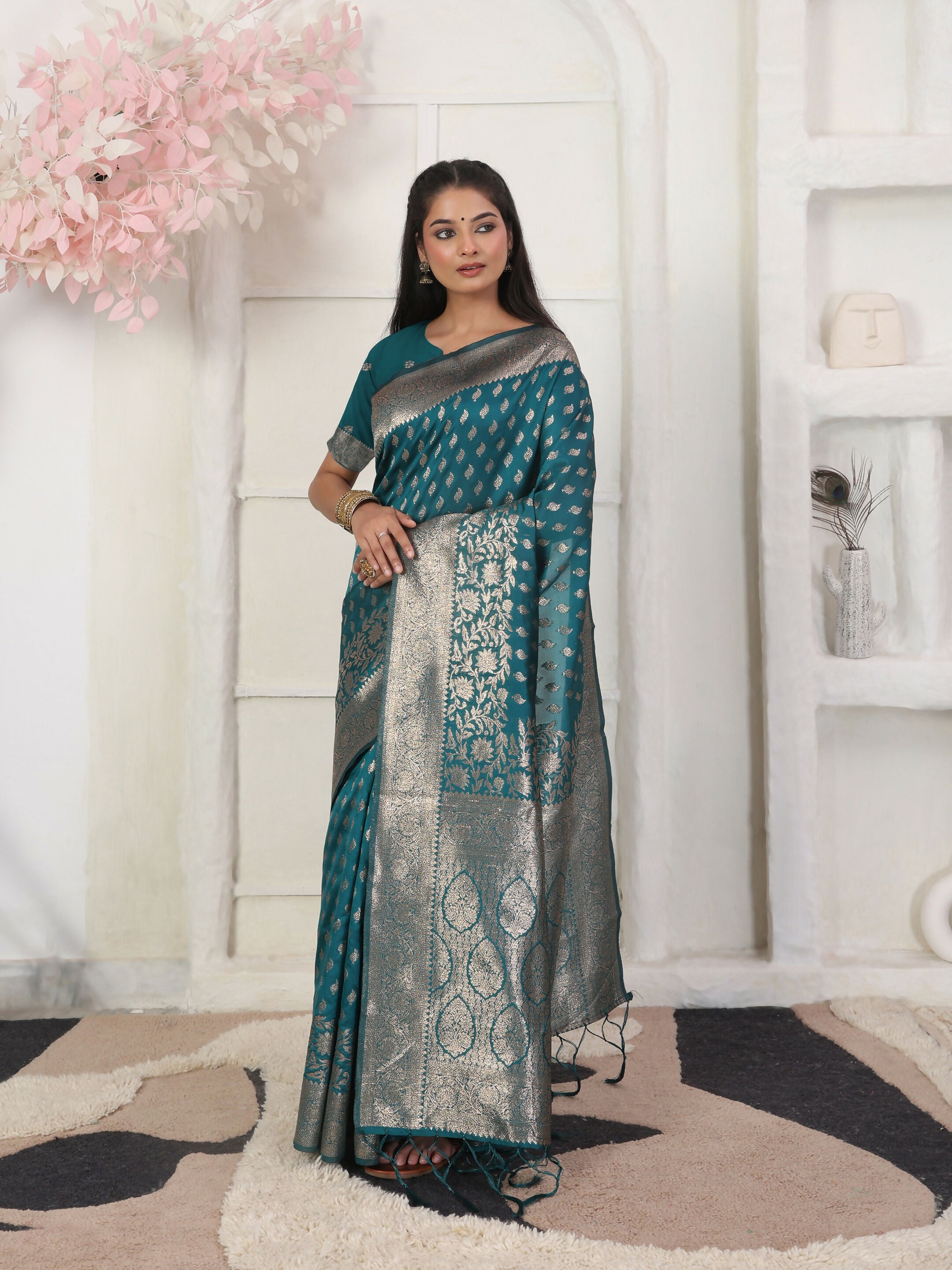 Astita Lichi Silk Rama Saree