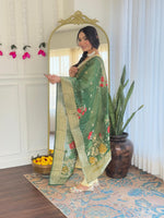 Thumbnail for The52 Yellow Women's Viscose Chanderi Fabric Straight Kurta, Pant and Dupatta Set