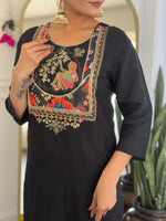 Thumbnail for The52 Women's Viscose Chanderi Fabric Straight Kurta, Pant and Dupatta Set