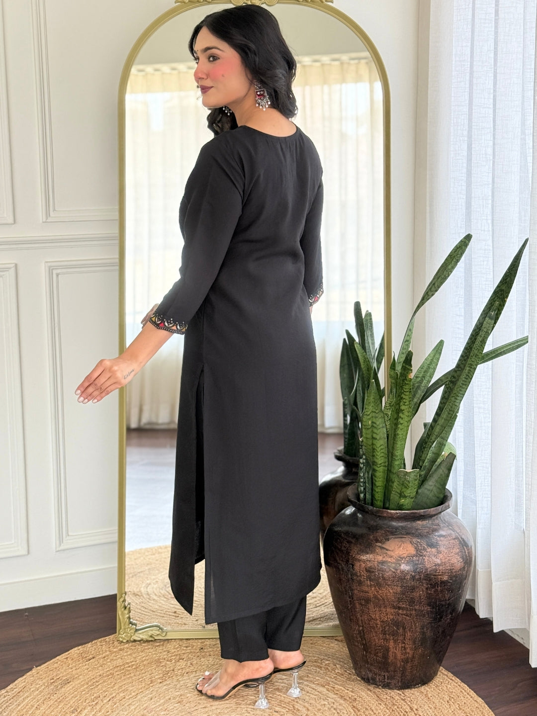 The52 Women Gorgeous Roman Silk Fabric Straight Kurta, Pant and Dupatta Set