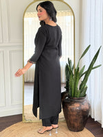 Thumbnail for The52 Women Gorgeous Roman Silk Fabric Straight Kurta, Pant and Dupatta Set