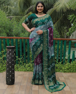 Thumbnail for Anaita Grey Woven Design Pure Bandhej Soft Silk Saree - Distacart