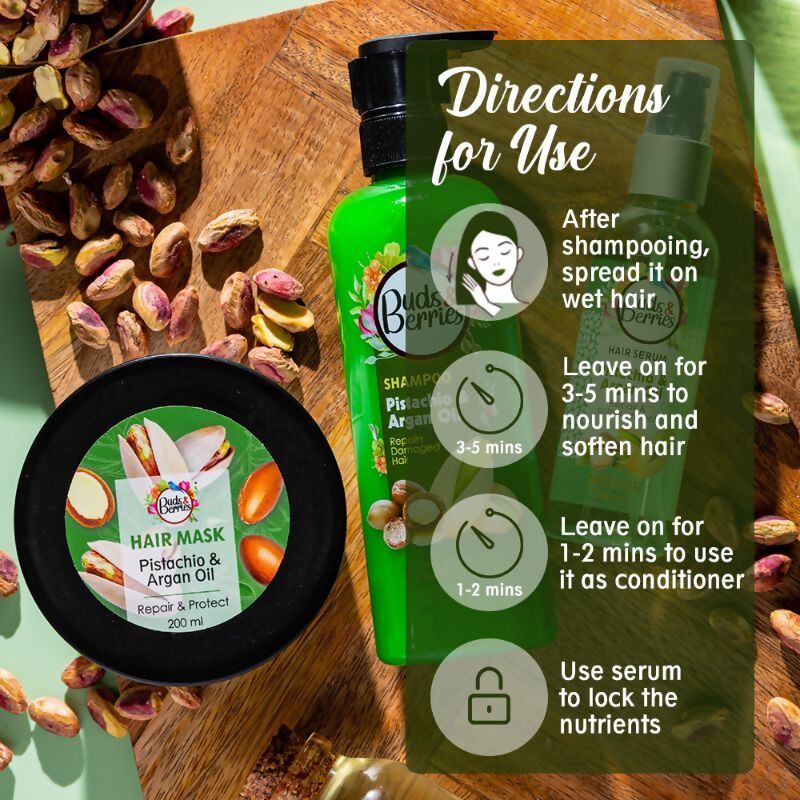 Buds & Berries Pistachio & Argan Oil Repair And Protect Conditioning Hair Mask - Distacart