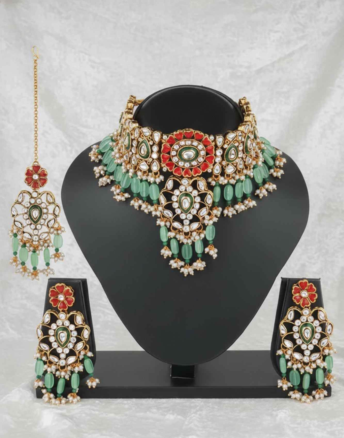 Jewel City Stunning Handcrafted Kundan Choker Jewelry Set - Distacart