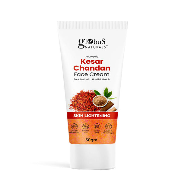 Globus Naturals Daily Glow Kesar Chandan Face Cream with SPF, Skin Lightening Formula For All Skin Types - Distacart