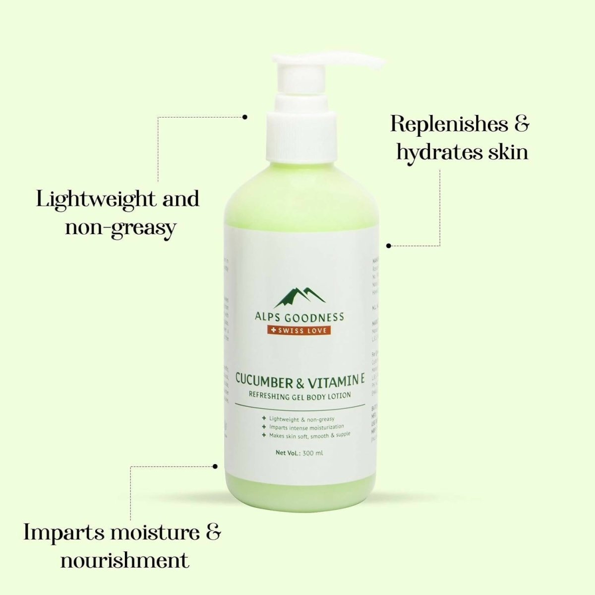 Alps Goodness Cucumber & Vitamin E Refreshing Gel Body Lotion - Distacart