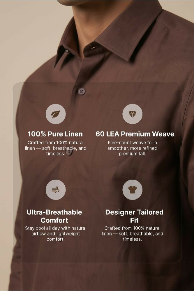 Earthline— Brown Cotton Shirt by Hilo Design - Dista