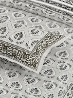 Thumbnail for Blue Ethnic Motifs Cotton 200TC King Bedsheet With 2 Zipper Pillow Covers - King Size by House of Ree - Distacart