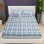 Thumbnail for Orange Ethnic Motifs Cotton 200TC King Bedsheet With 2 Zipper Pillow Covers - King Size by House of Ree - Distacart