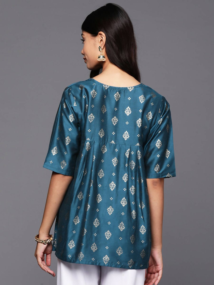 Ahalyaa Women's Traditional wear Tunic - Teal Blue - Distacart