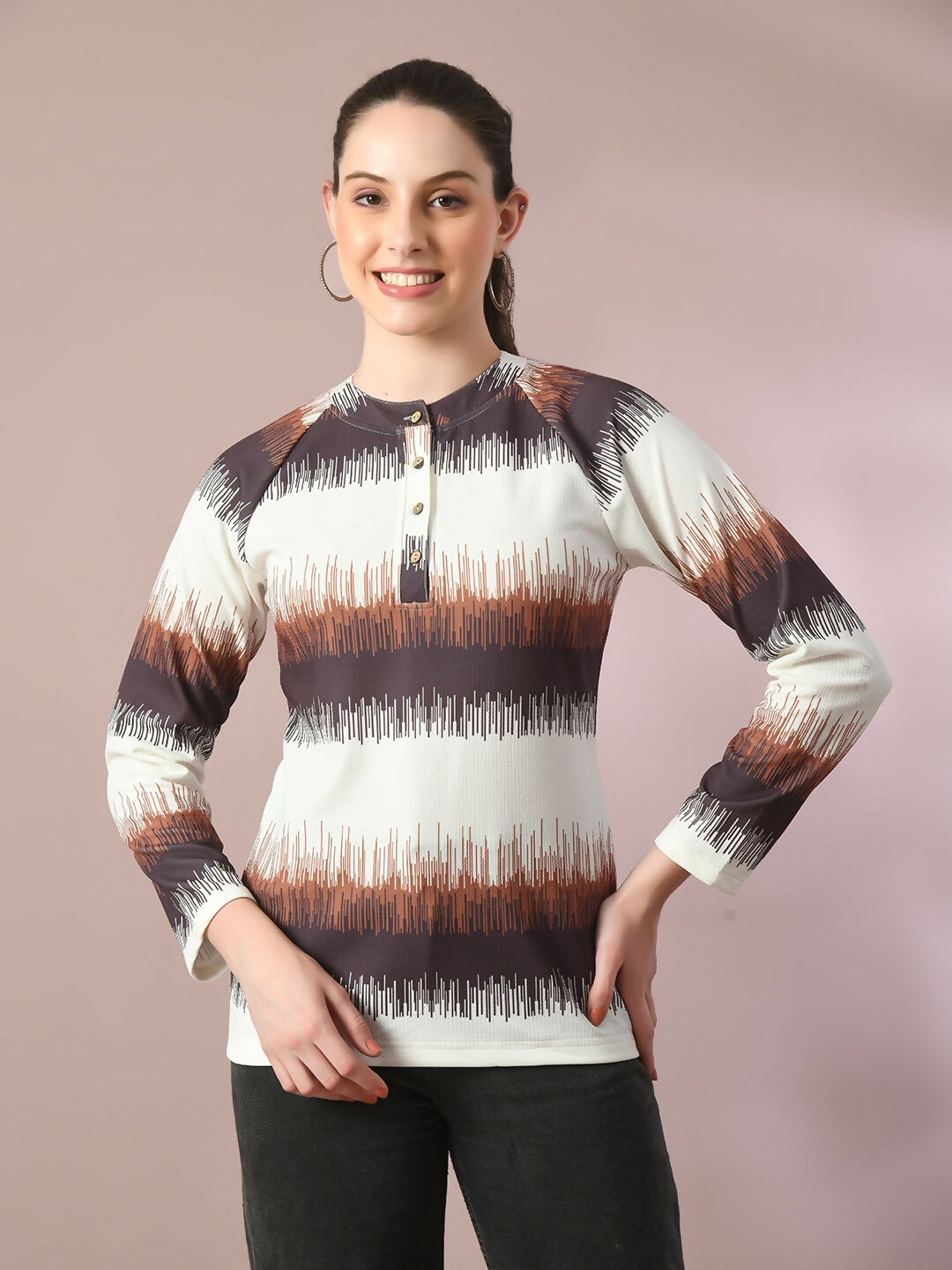 Myshka Women's Multi Embellished Raglan Sleeve Party Top - Distacart