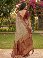 Thumbnail for Shree Shyam Fashion Chiku With Red Cotton Saree - Dista