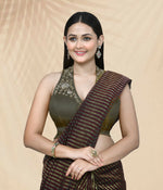 Thumbnail for Joban Fashion Women's Dark Green Embroidered Stitched Blouse