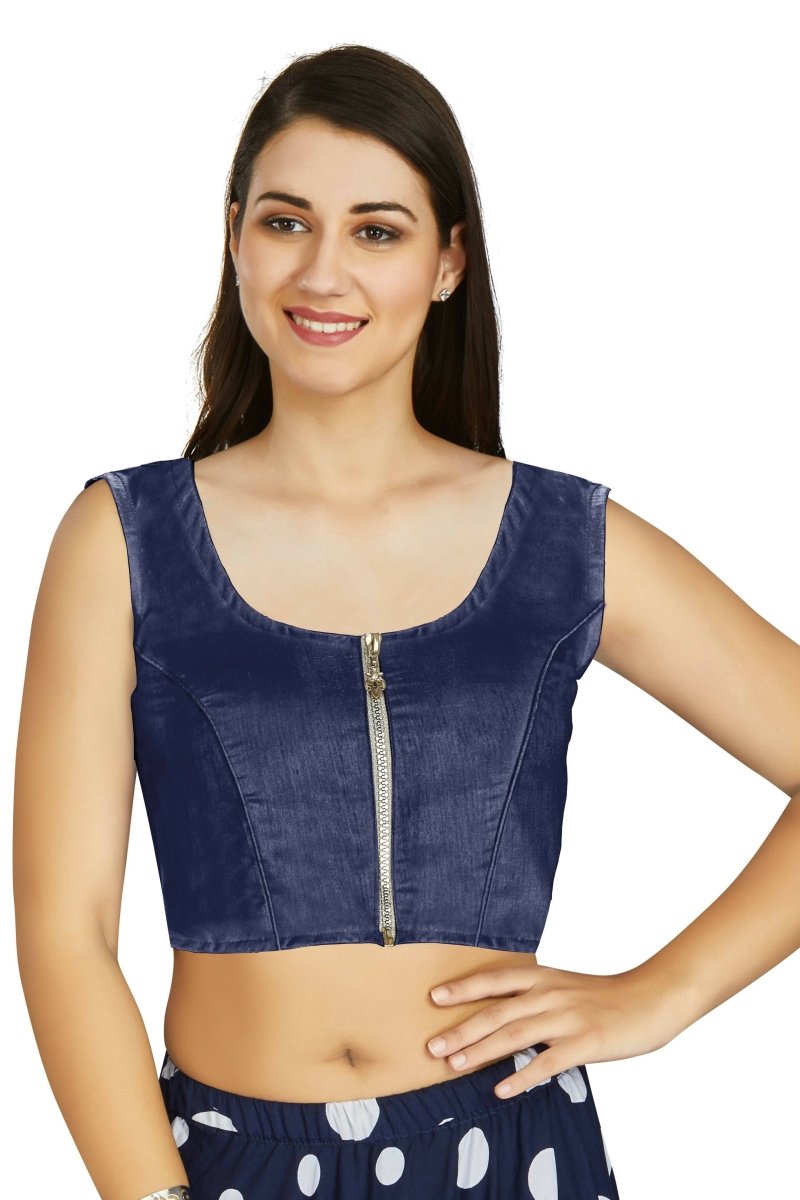 Aastha Fashion Women's Navy Blue Art Silk Designer Traditional Readymade Blouse - Distacart