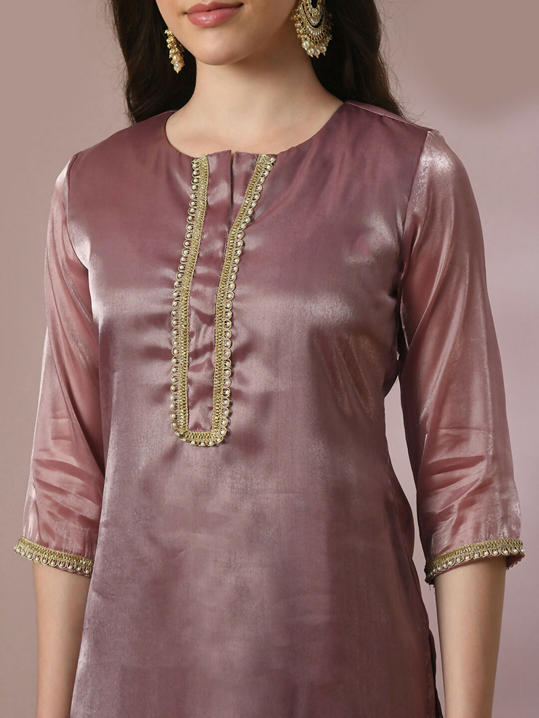 Myshka Women's Brown Solid Straight Party Kurta Set - Distacart