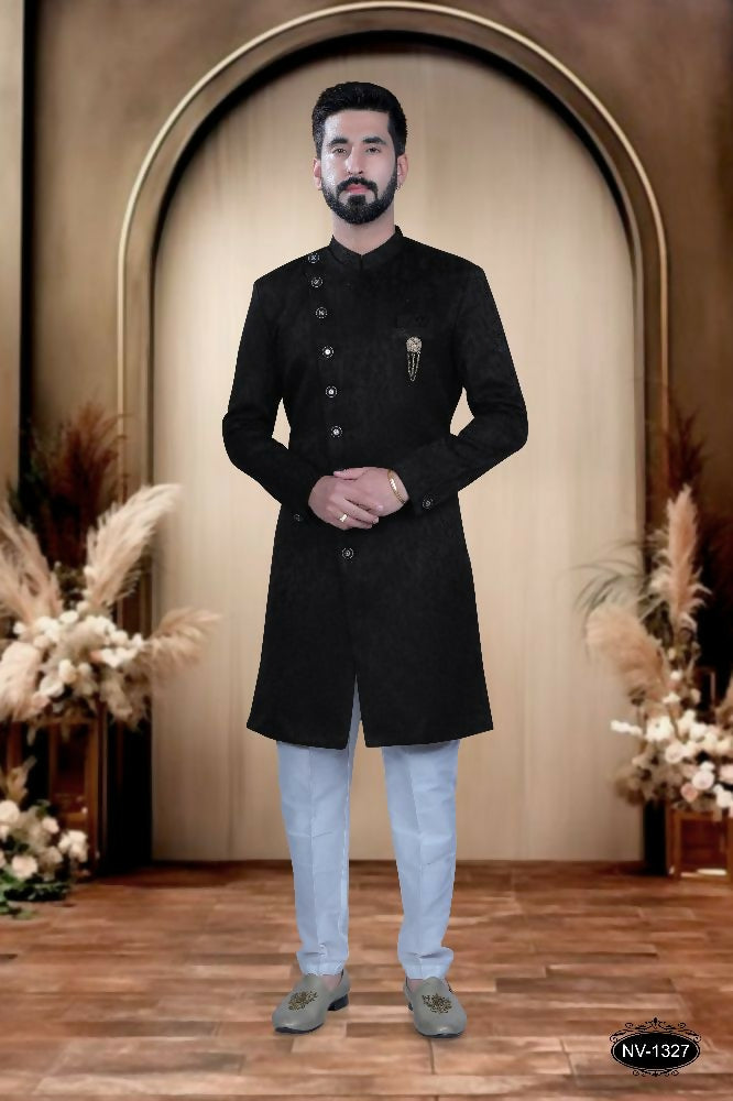 Joban Fashion Men's Black Satin Kurta with Pyjama - Distacart