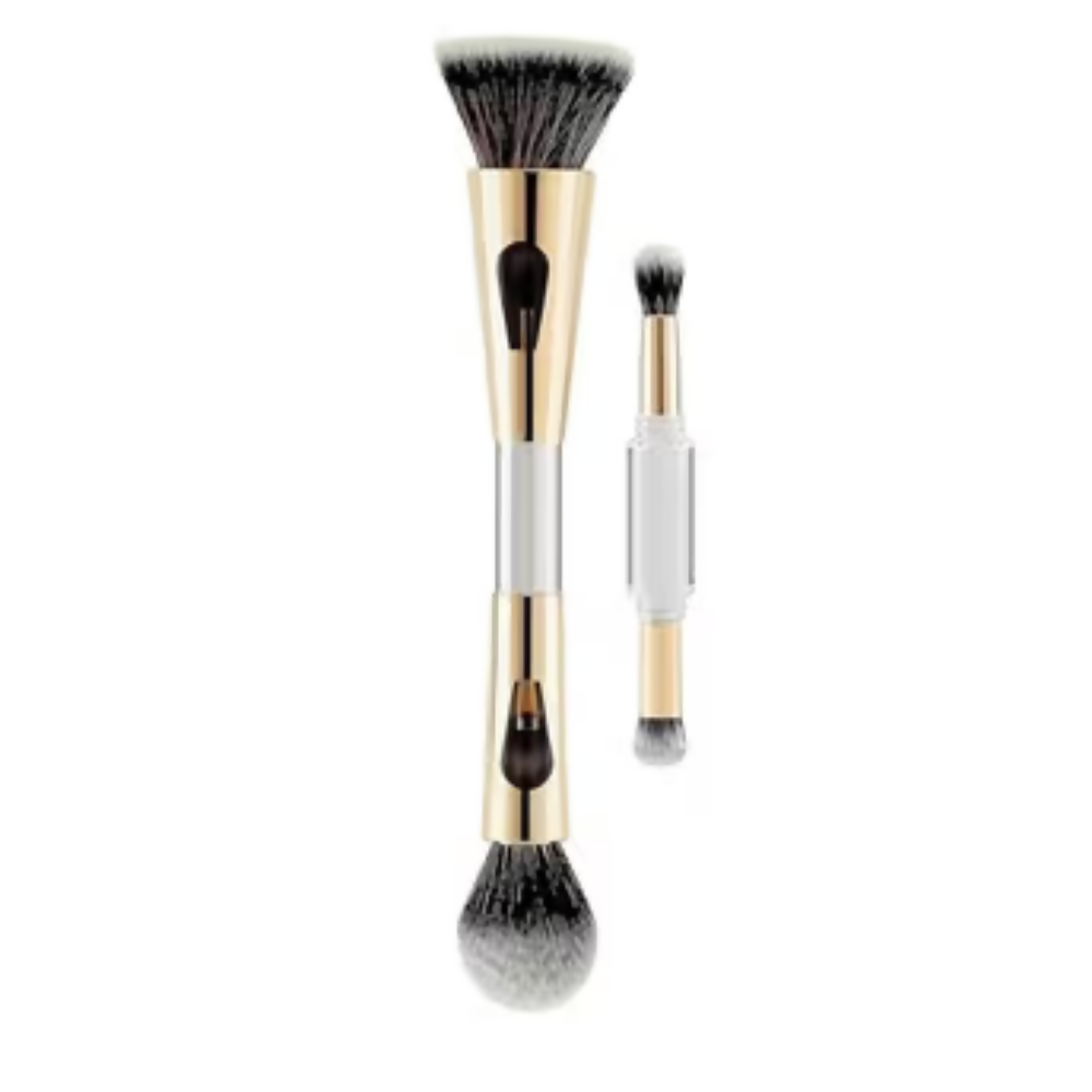 Bronson Professional 4 in 1 Travel Brush Foundation Brush, Powder Brush, Eyeshadow Brush, Flat Brush - Dista