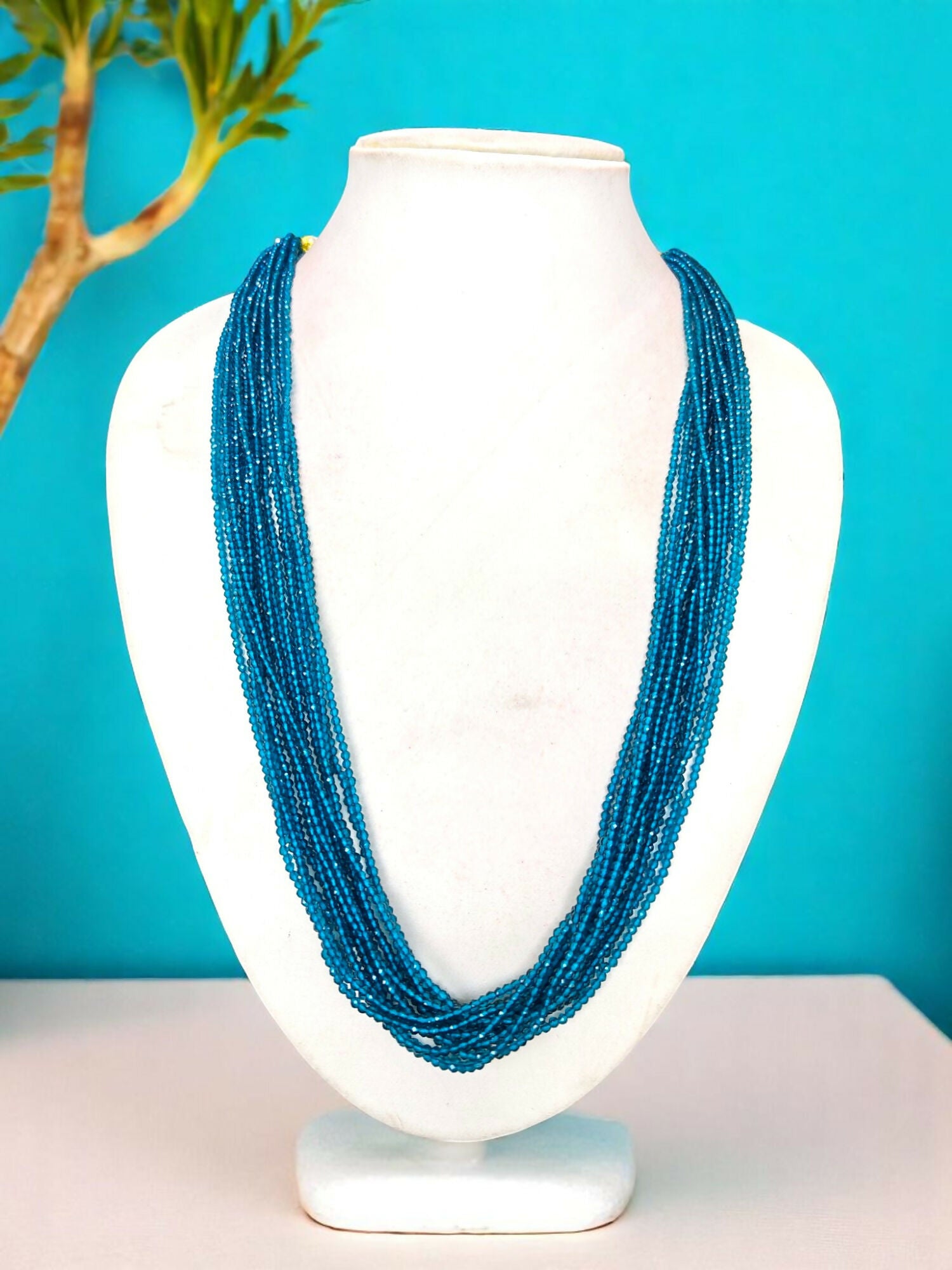 Inhanns Crystal Beads Luxe Edition – Multi-Layered Necklace - Sea Blue - Distacart