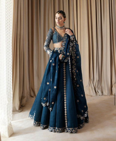 Aastha Fashion Teal Malai Silk Designer Wedding Wear Lehenga Choli