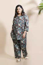 Thumbnail for Breathables Blue Kalamkari Kurta & Pant Cotton Co-Ord Set - Dista