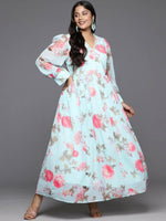 Thumbnail for Ahalyaa Women's Traditional wear Ethnic Dress - Blue - Distacart