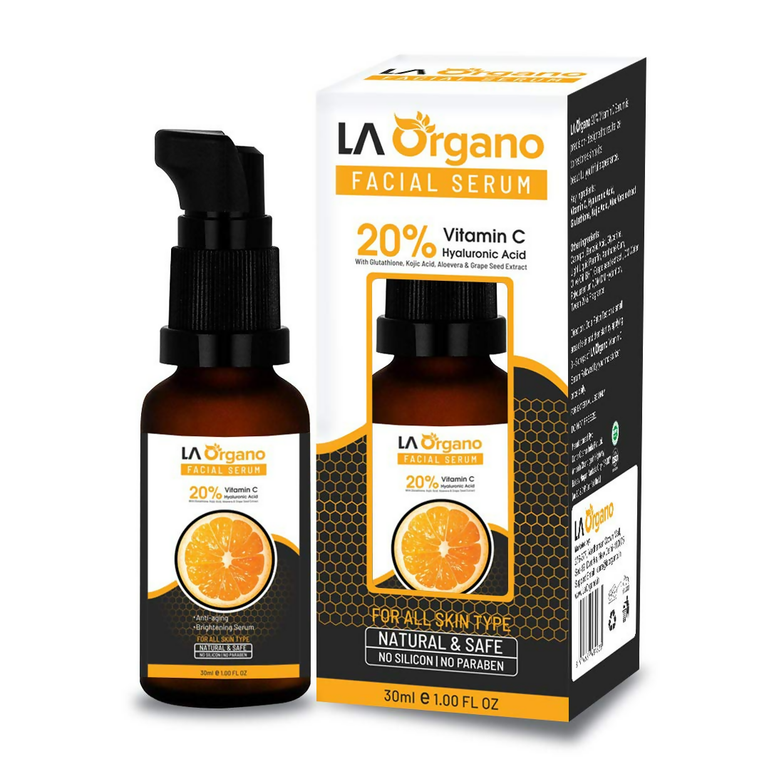 LA Organo Vitamin C Face Serum Anti-Aging Formula For Face Glowing - Distacart