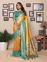 Thumbnail for Aastha Fashion Yellow Tissue Silk Weaving Saree - Distacart