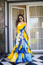 Thumbnail for Preksha Creation Women Yellow Heavy Georgette Gown - Distacart