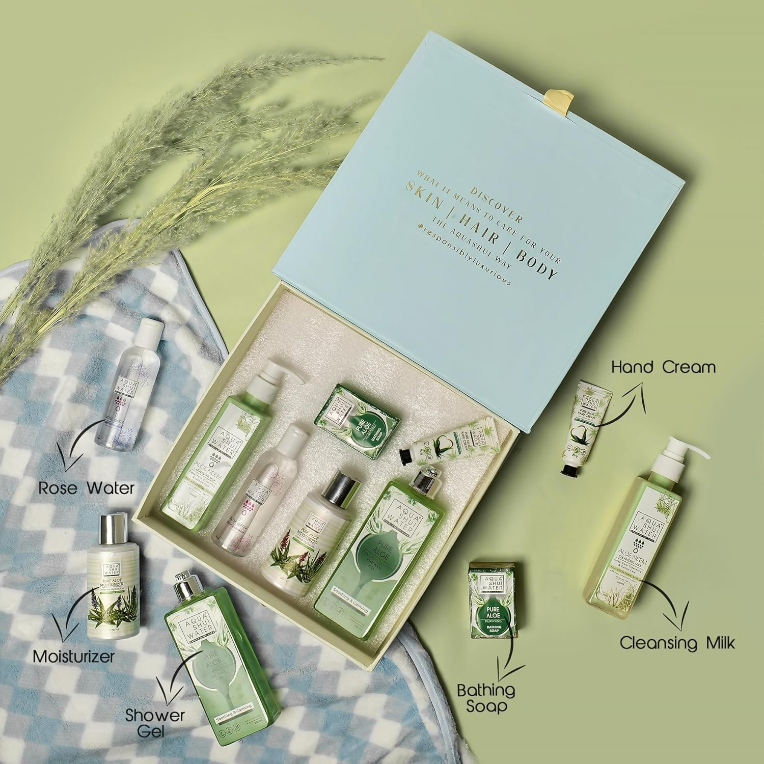 Aqua Shui Water Body Care Gift Set For Women 6-Piece Luxury Skincare Kit - Distacart
