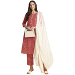 Thumbnail for Anubhutee Women's Cotton Pink Bandhani Print Kurta Set - Distacart