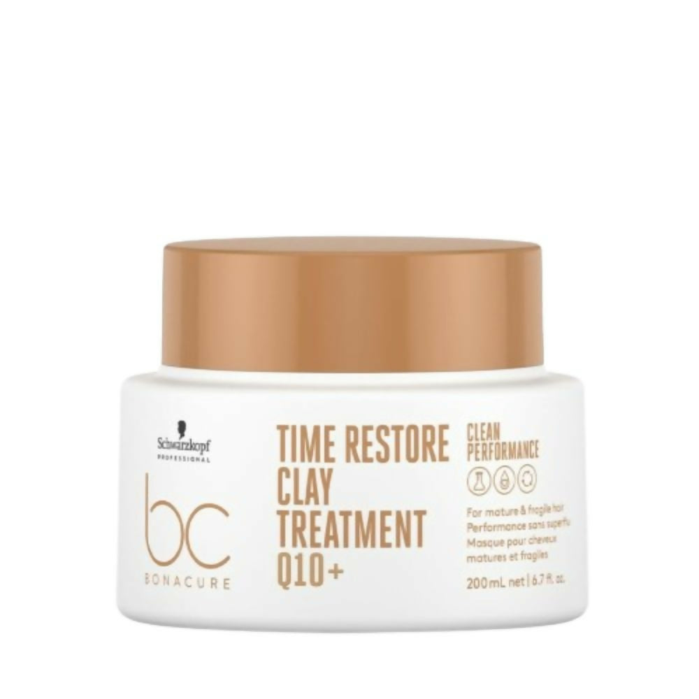 Schwarzkopf Professional Bonacure Time Restore Clay Treatment Q10+ Hair Mask - Distacart