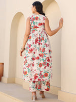 Thumbnail for Janasya Light Cotton Floral A-Line Kurta Set