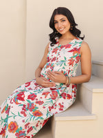 Thumbnail for Janasya Light Cotton Floral A-Line Kurta Set