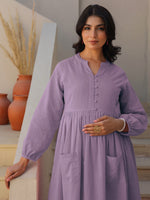 Thumbnail for Janasya Light Dobby Cotton Self Design A-Line Kurta Set