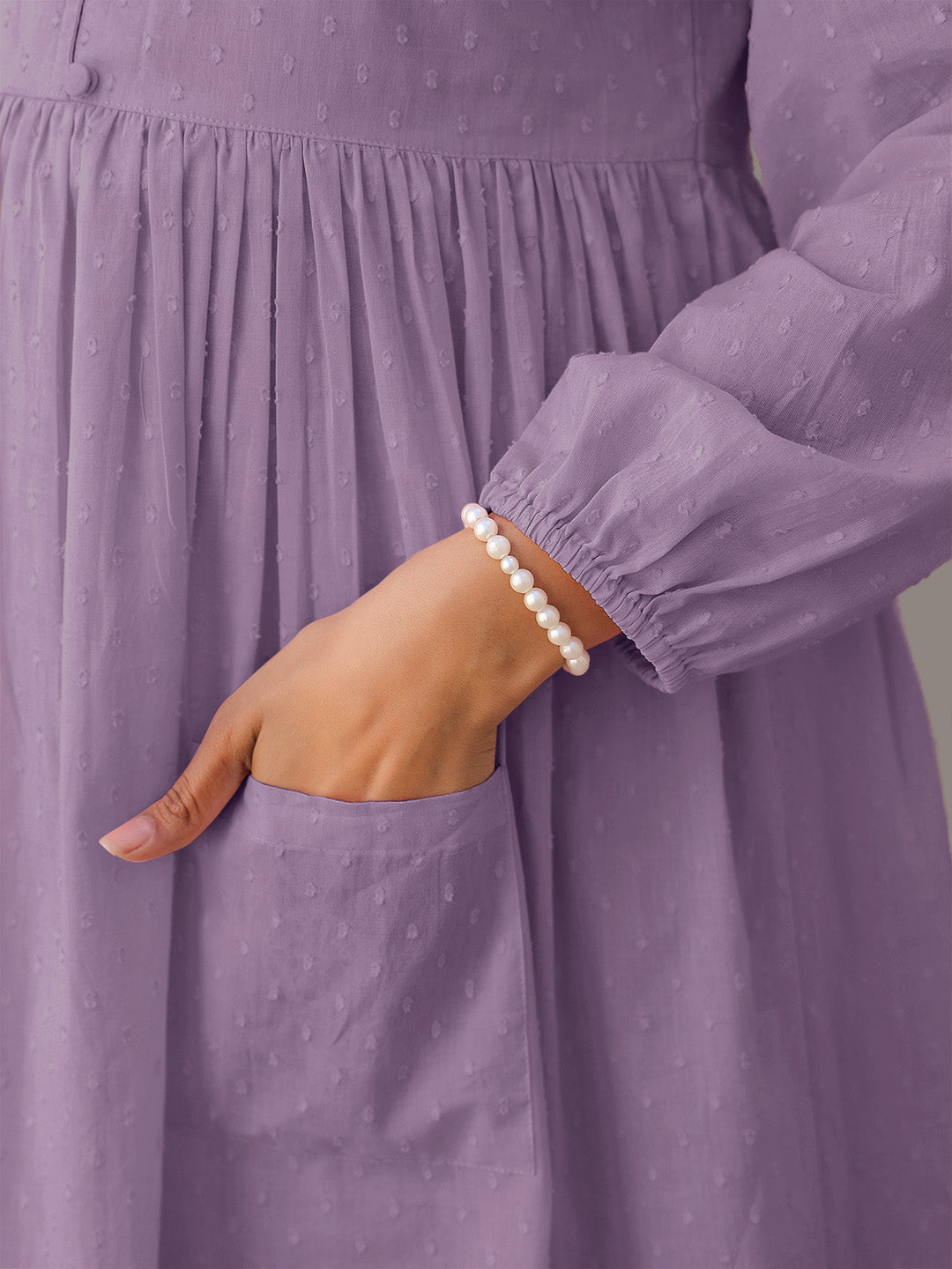 Janasya Light Dobby Cotton Self Design A-Line Kurta Set